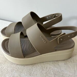 CROCS Women's Beige Platform Sandals